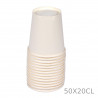 SET DE 50 GOBELETS EN CARTON 20CL BLANC