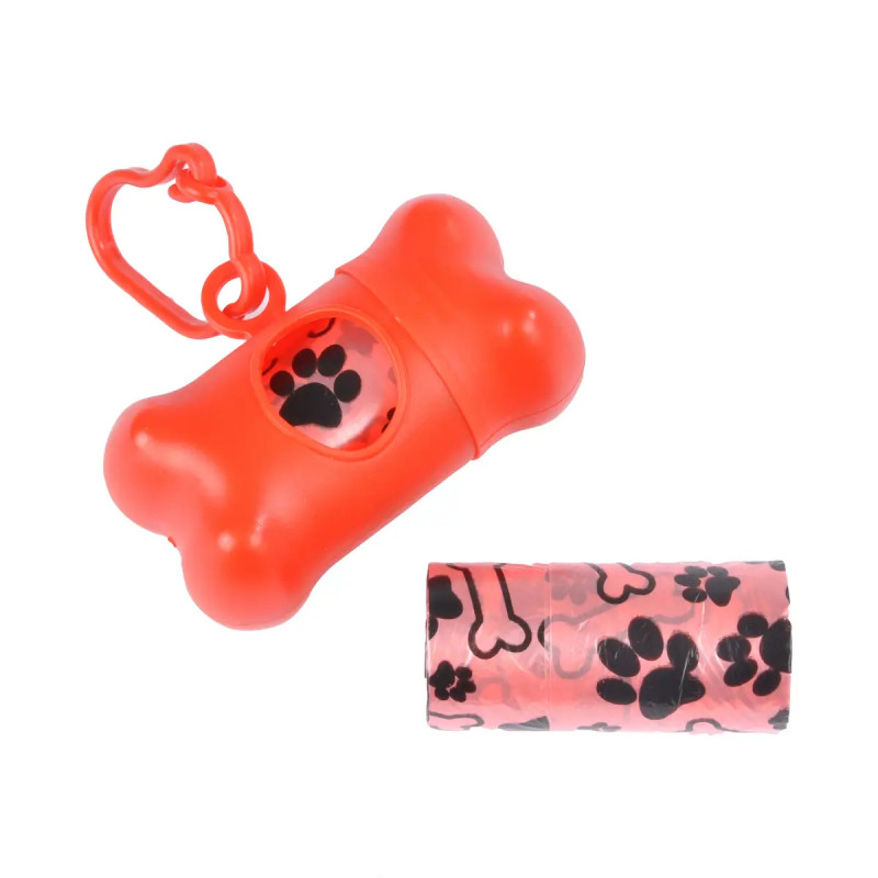 DISTRIBUTEUR DE SACS A DEJECTIONS AVEC 2 ROULEAUX DE 20 SACS INCLUS 4 COLORIS