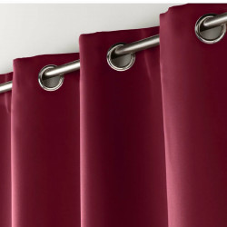 RIDEAU OCCULTANT A OEILLETS 135X240CM BORDEAUX