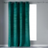 RIDEAU VELOURS A OEILLETS 140X240CM VERT PETROLE