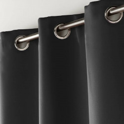 RIDEAU OCCULTANT A OEILLETS 135X240CM NOIR CHARBON
