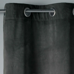 RIDEAU VELOURS A OEILLETS 140X240CM GRIS ANTHRACITE