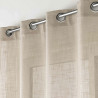 VOILAGE A OEILLETS 140X240CM EFFET LIN TISSE NOISETTE