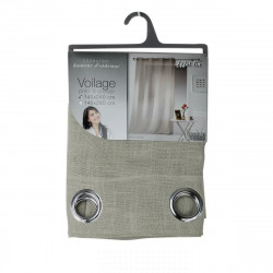 VOILAGE A OEILLETS 140X240CM EFFET LIN TISSE NOISETTE