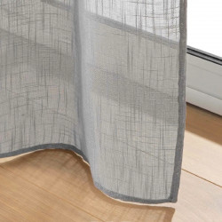 VOILAGE A OEILLETS 140X240CM EFFET LIN TISSE GRIS