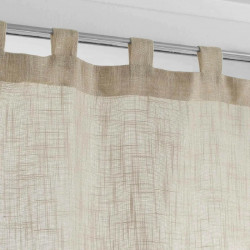 VOILAGE A PASSANTS 2X60X120CM EFFET LIN TISSE NOISETTE