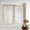 VOILAGE A PASSANTS 2X60X90CM EFFET LIN TISSE NOISETTE