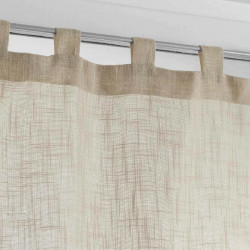 VOILAGE A PASSANTS 2X60X90CM EFFET LIN TISSE NOISETTE