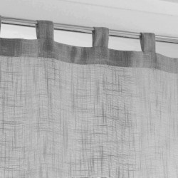VOILAGE A PASSANTS 2X60X90CM EFFET LIN TISSE GRIS