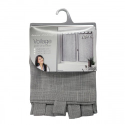 VOILAGE A PASSANTS 2X60X90CM EFFET LIN TISSE GRIS
